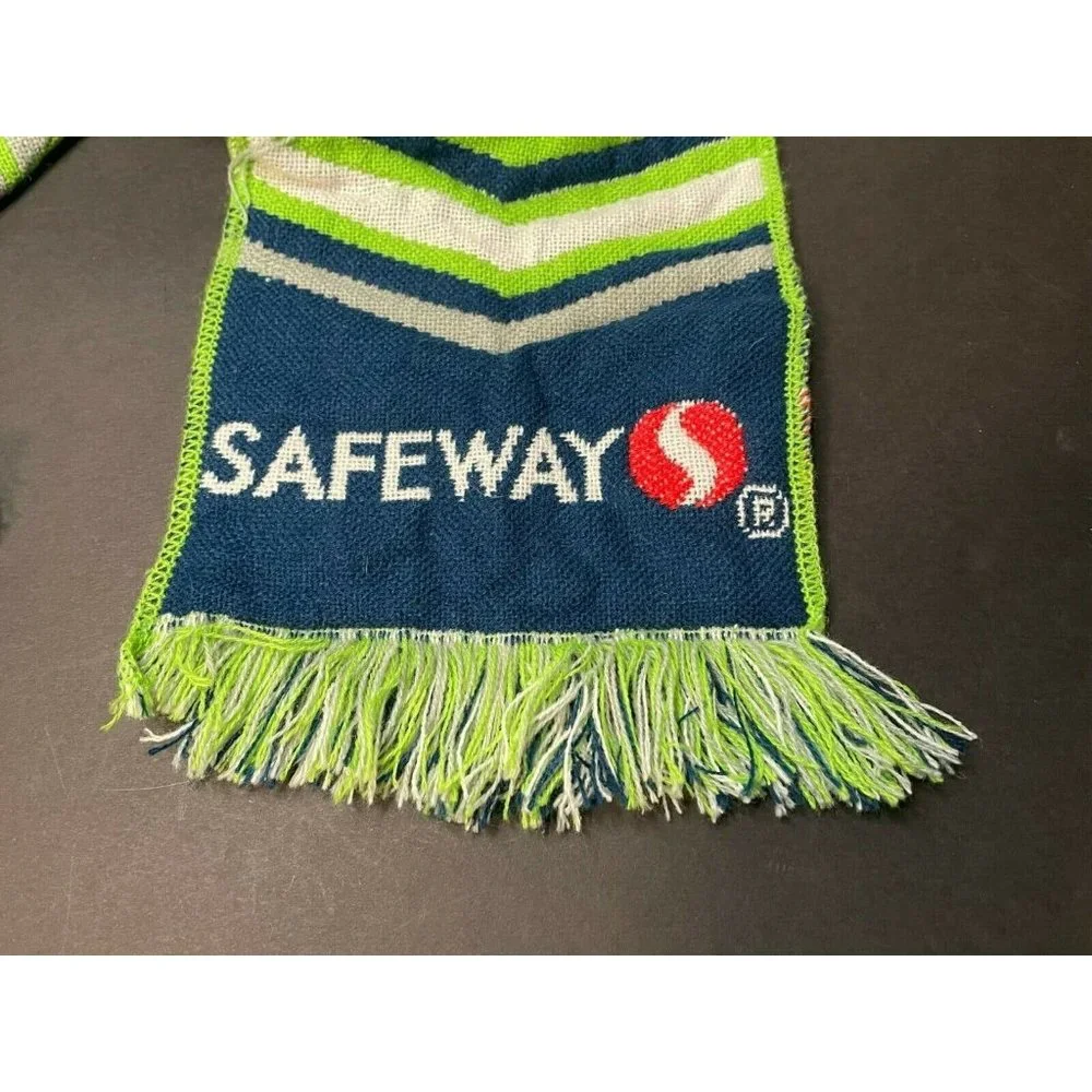NFL Seattle Seahawks scarf knit football winter neck Safeway green blue